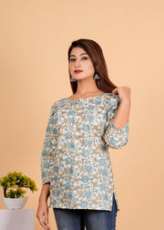 Jaipuri Printed Women’s short kurti