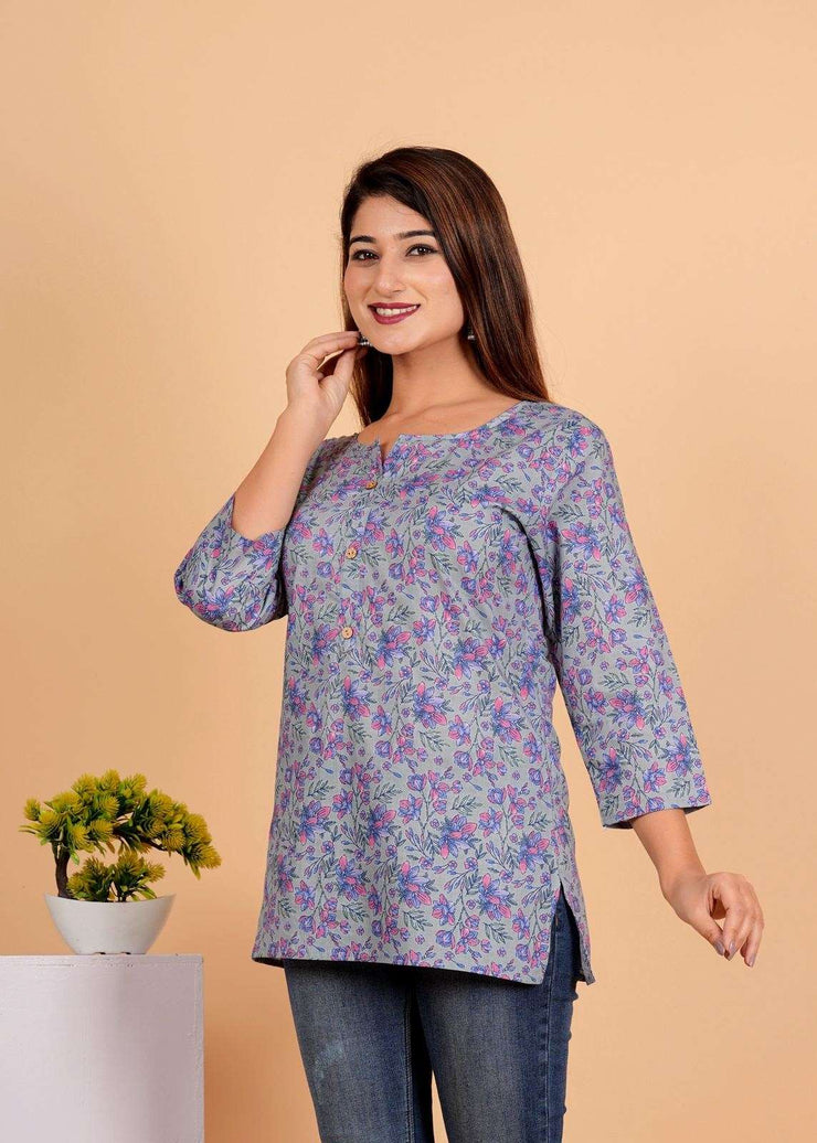 Sanganeri Printed Women’s short kurti