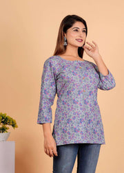 Jaipuri Printed Women’s short kurti