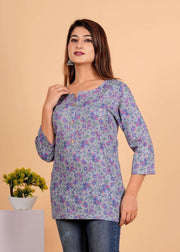 Sanganeri Printed Women’s short kurti