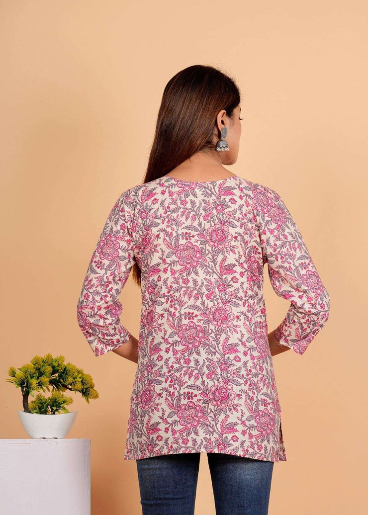 Sanganeri Printed Women’s short kurti