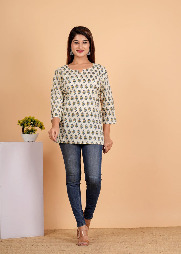 Sanganeri Printed Women’s short kurti