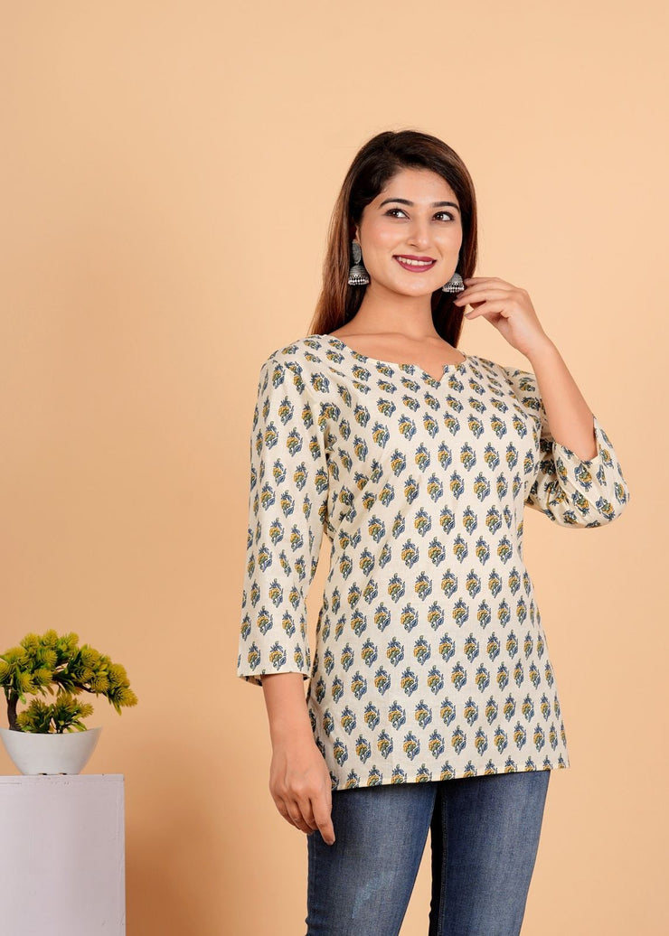 Sanganeri Printed Women’s short kurti