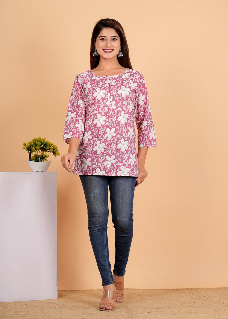 Sanganeri Printed Women’s short kurti