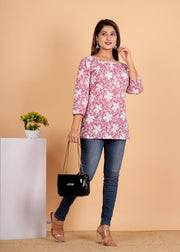 Sanganeri Printed Women’s short kurti