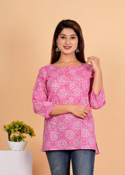 Sanganeri Printed Women’s short kurti