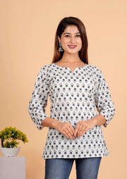 Jaipuri Printed Women’s short kurti