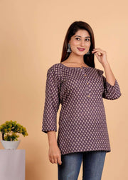 Sanganeri Printed Women’s short kurti