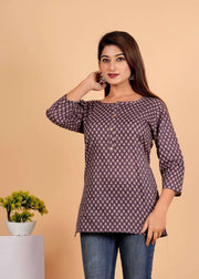 Sanganeri Printed Women’s short kurti