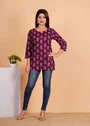 Sanganeri Printed Women’s short kurti