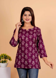 Sanganeri Printed Women’s short kurti