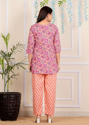 Sanganeri printed Cotton Co-Ord set for Women