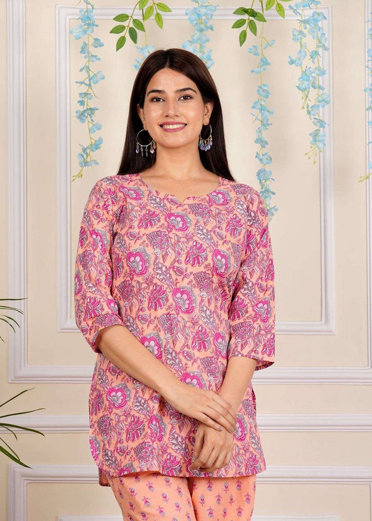 Sanganeri printed Cotton Co-Ord set for Women