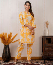 Yellow Ikat Printed Co-ord Set