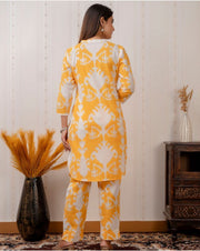 Yellow Ikat Printed Co-ord Set