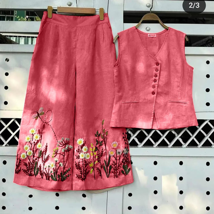 Beating Dance Pink Cotton Coord Set